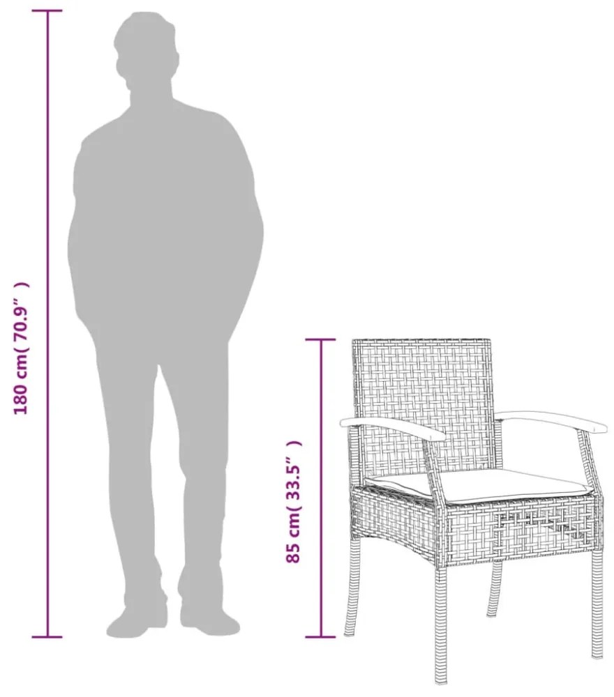 4 részes bézs polyrattan kerti étkezőgarnitúra párnákkal