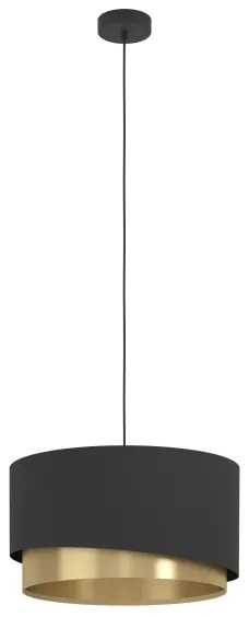 Eglo 39925 - Csillár zsinóron MANDERLINE 1xE27/40W/230V fekete/arany