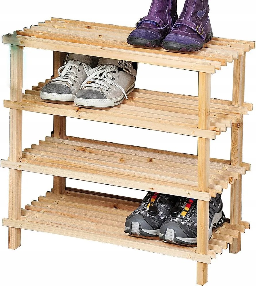 Fa Cipősszekrény 4 Polcos Fenyő 54x26x52