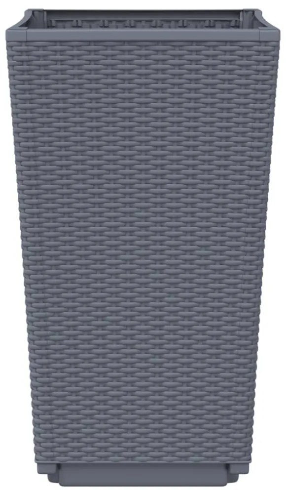 2 db szürke polipropilén kerti ültetőláda 32,5 x 32,5 x 57 cm