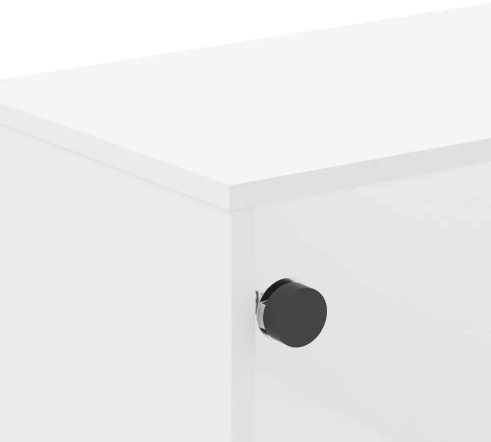 fehér TV-szekrény üvegajtókkal 102 x 37 x 50 cm