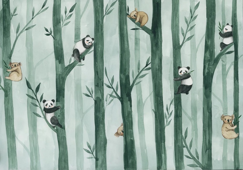 Fotótapéta gyerekeknek m2 koalák panda fák