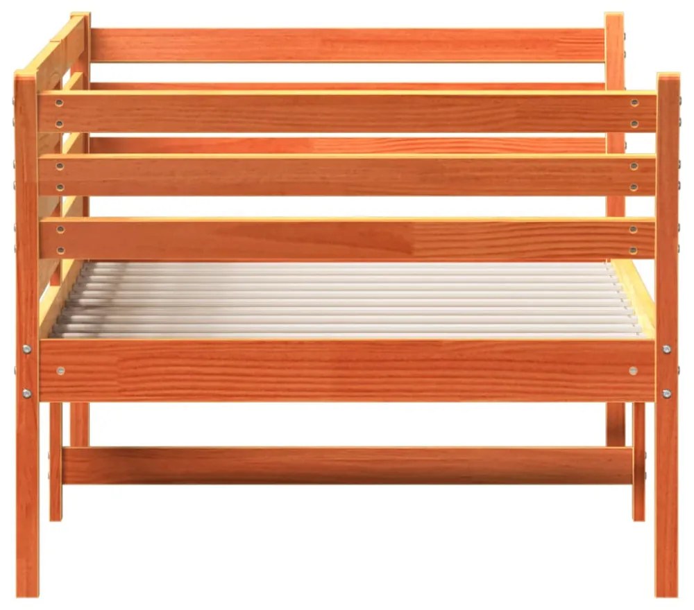 kanapéágy ágy matrac viaszbarna 100x200 cm tömör fa fenyőfa