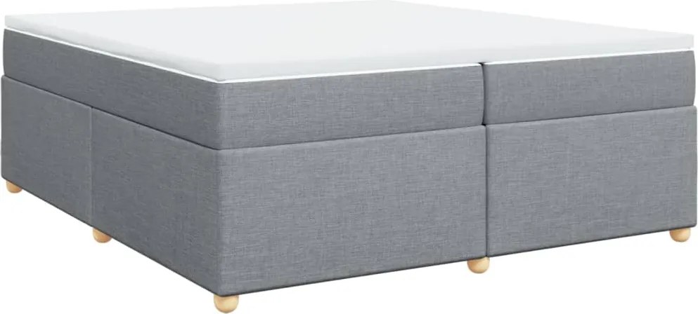 vidaXL világosszürke szövet rugós ágy matraccal 200 x 200 cm
