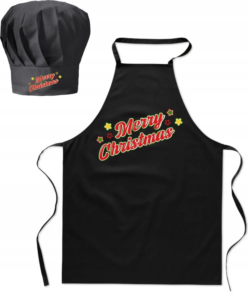 Konyhai kötény Szakács sapka Merry Christmas Karácsonyi ajándék szett