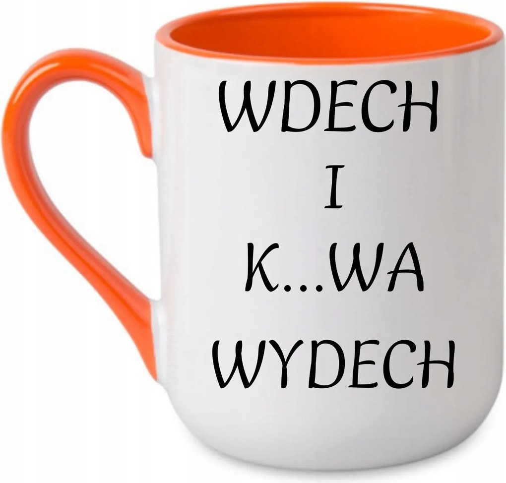 Bögre „Belégzés és kilégzés” kétoldalas Narancssárga 330 coffee