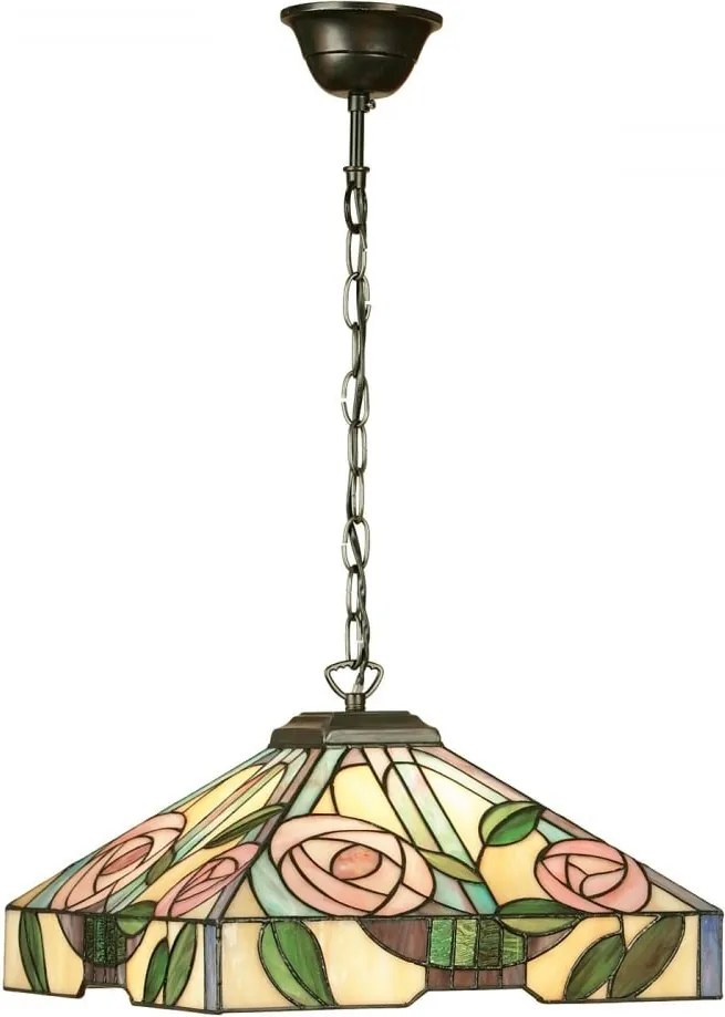 Endon klasszikus tiffany függeszték willow sötétbarna sokszínű end64385