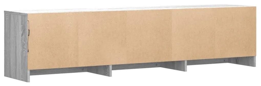 szürke sonoma színű szerelt fa TV-szekrény LED-del 165x34x40 cm