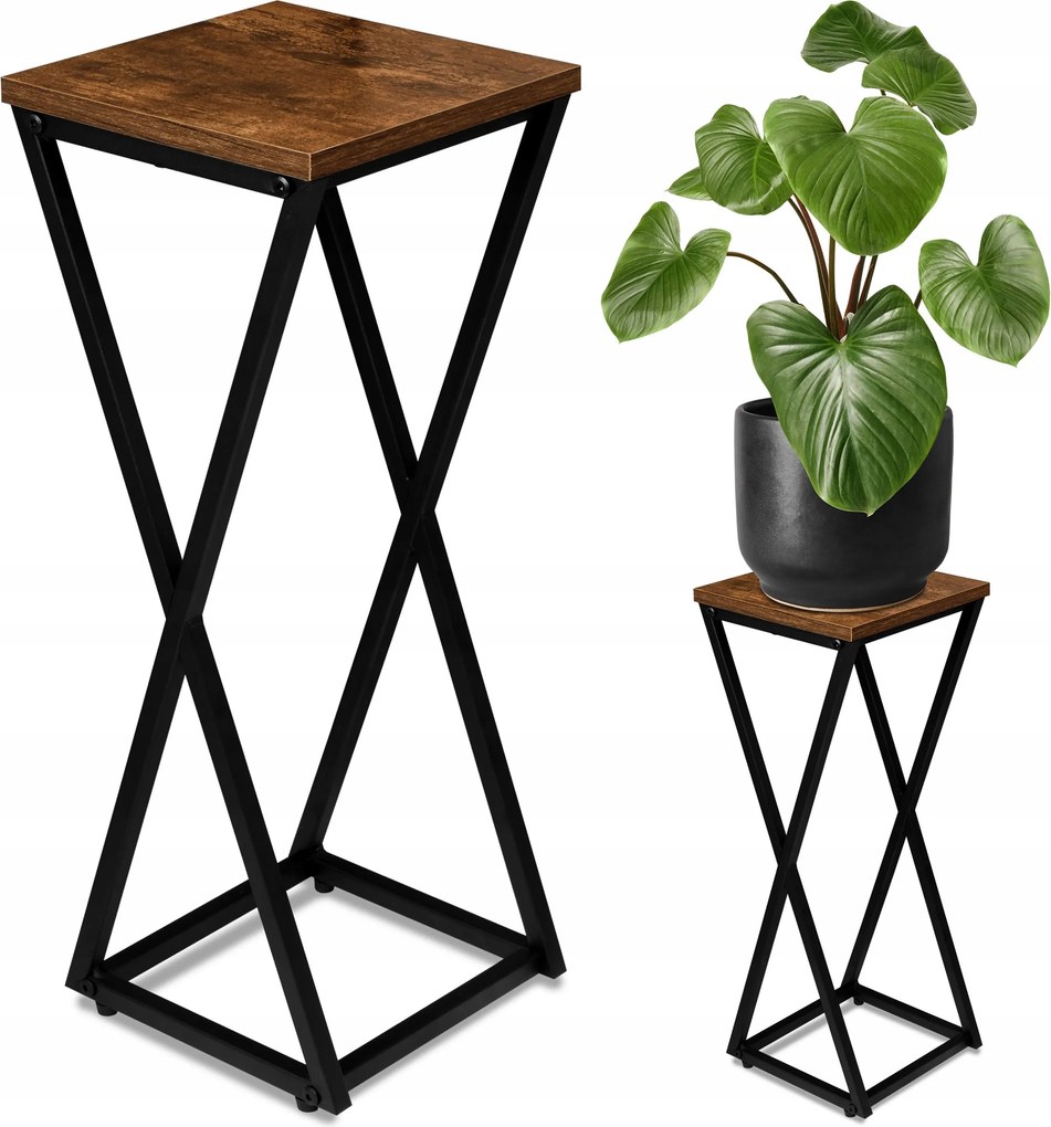 Loft virágágyás Konel Rustic loft fekete 62 cm