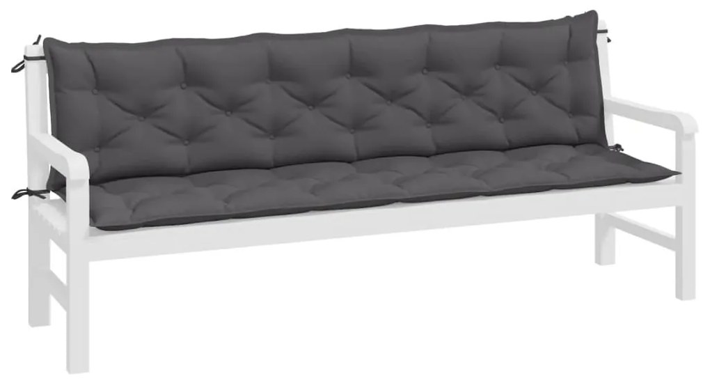 2 db antracit oxford szövet kerti padpárna 200 x 50 x 7 cm