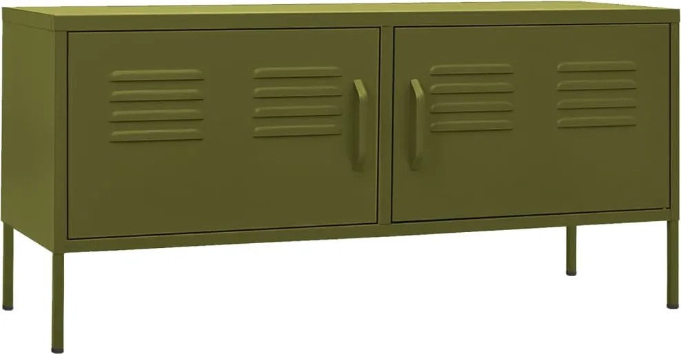 vidaXL olívazöld acél TV-szekrény 105 x 35 x 50 cm
