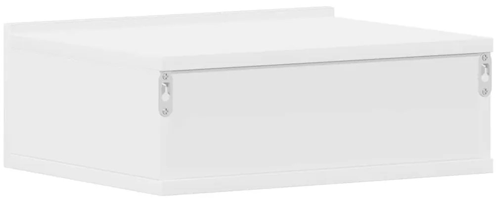 2 db fehér szerelt fa függő éjjeliszekrény 40 x 30 x 15 cm