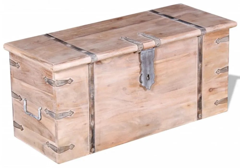 Kétrészes, tömör akácfa tárolóláda készlet