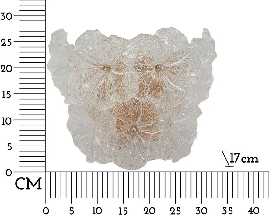 Aranyszínű üveg fali lámpa Ibiscus – Mauro Ferretti