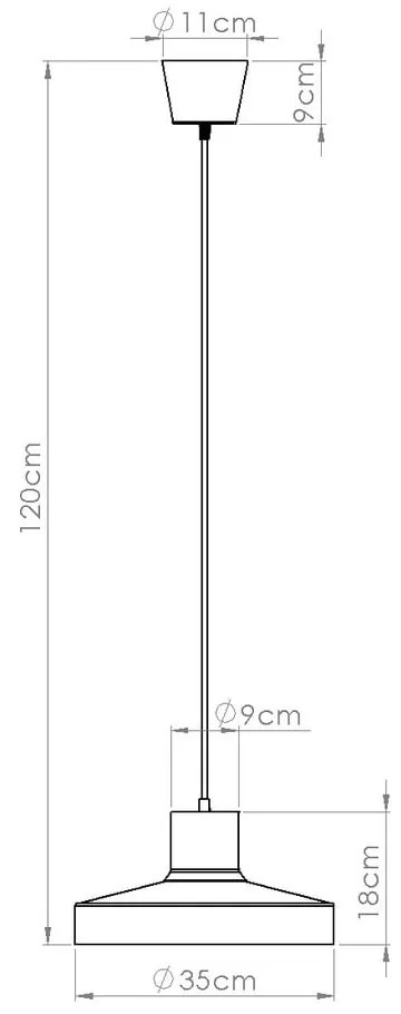 Narancssárga függőlámpa fém búrával Vito – Sollux