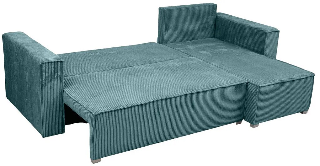 Petrolkék sarokkanapé SMART COSARO, kétoldalas + 2 párna INGYEN