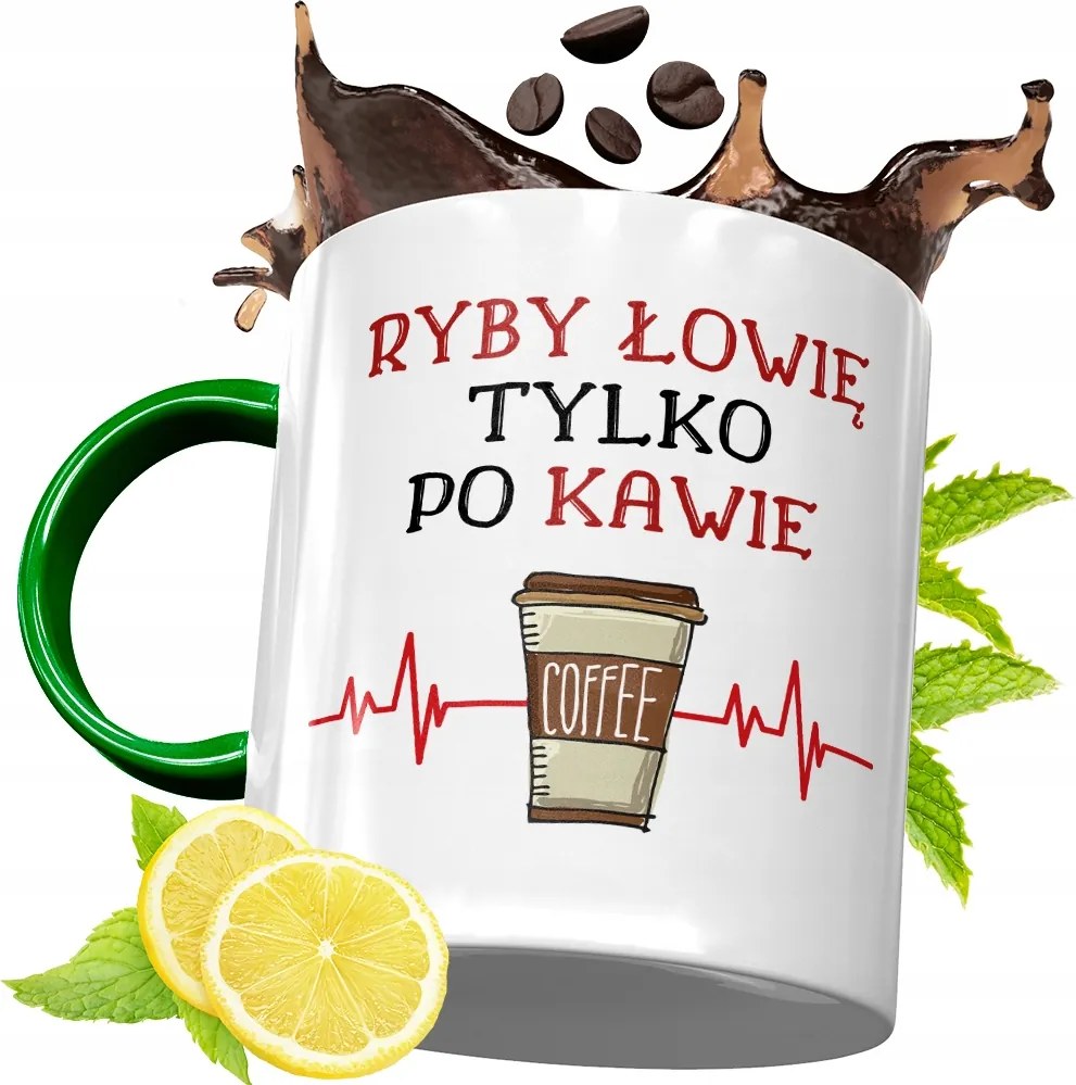 Zöld Bögre Horgászoknak Ajándékba, fényképes nyomattal