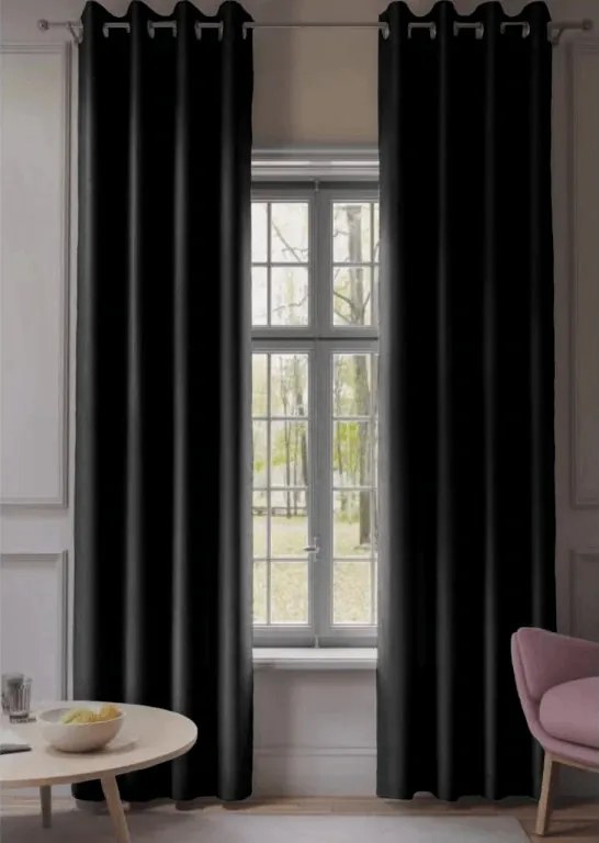 2x OXFORD fekete függöny 140x250 cm