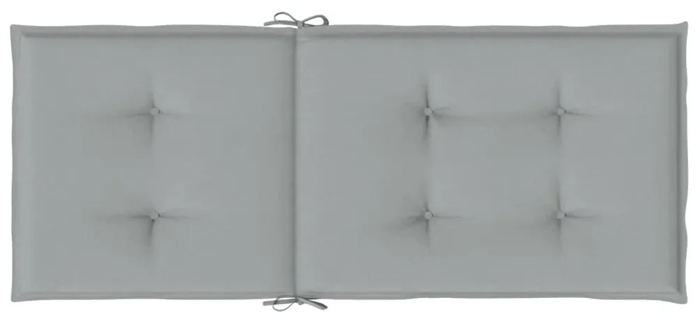 4 db világosszürke szövet magas háttámlájú székpárna 120x50x4cm