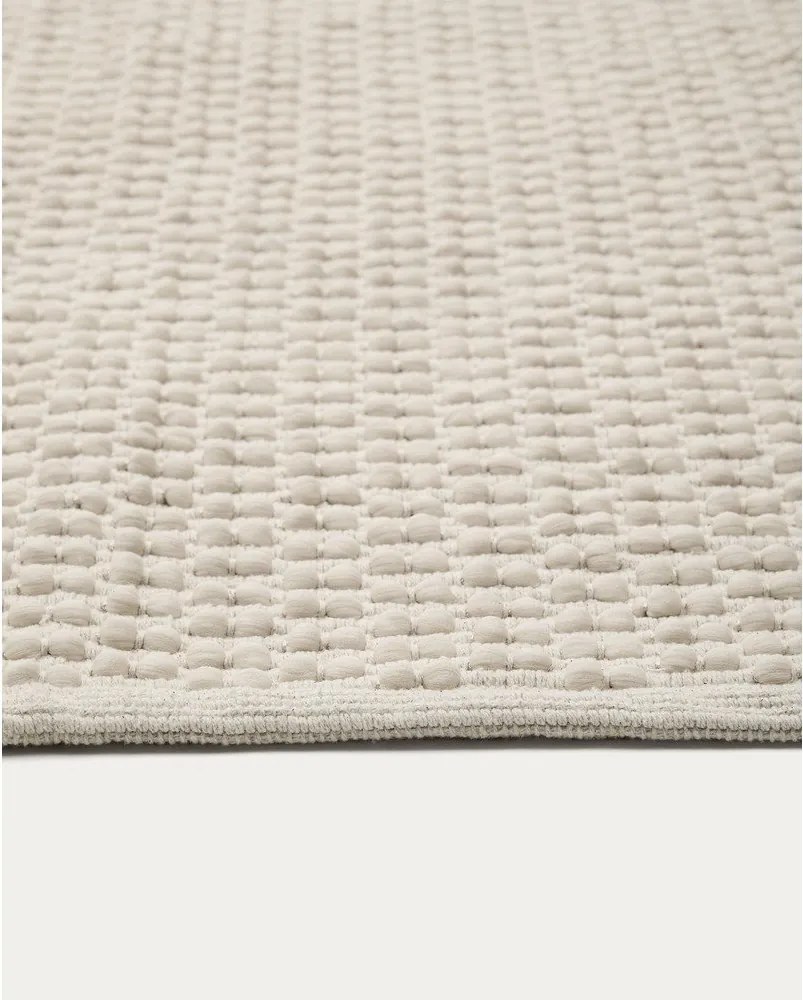 Krémszínű kézi szövésű pamutkeverék szőnyeg 160x230 cm Mascarell – Kave Home