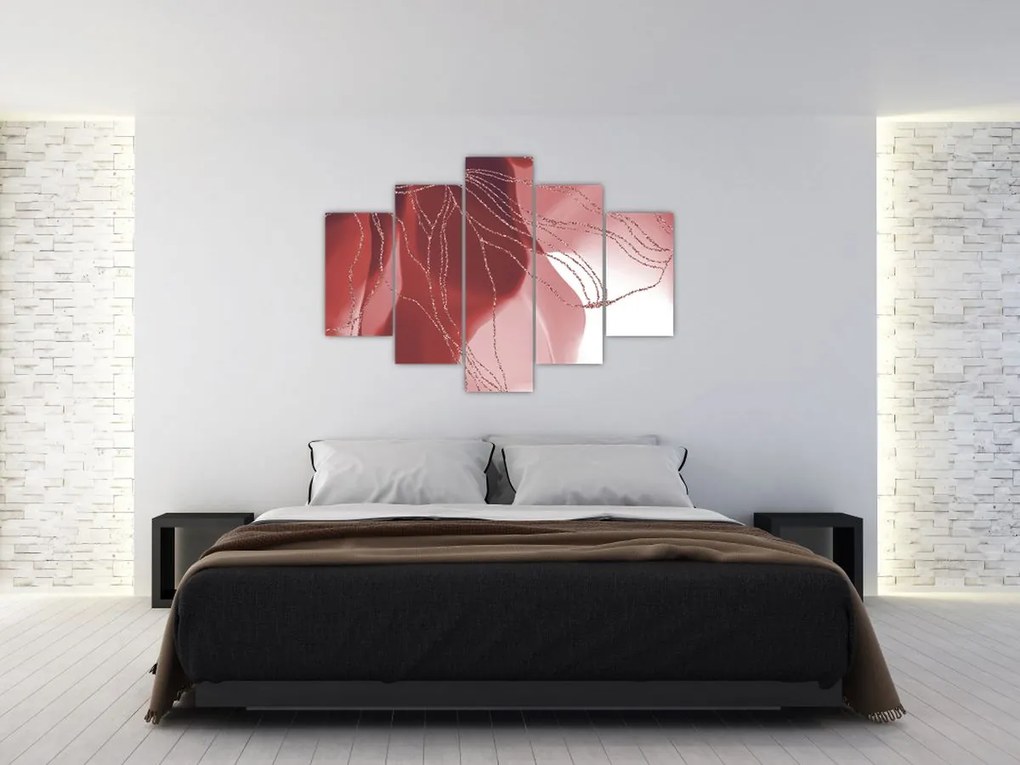 Kép - Piros absztrakt virág N⁰1 (150x105 cm)