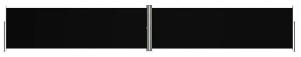 fekete behúzható oldalsó napellenző 160 x 1000 cm