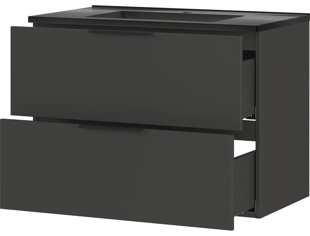 Fekete-antracitszürke fali szekrény mosdókagylóval 81x61 cm Crandon – Germania