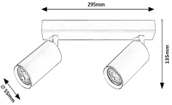 Rabalux 2085 - SOLO mennyezeti spotlámpa 2xGU10/25W/230V fekete