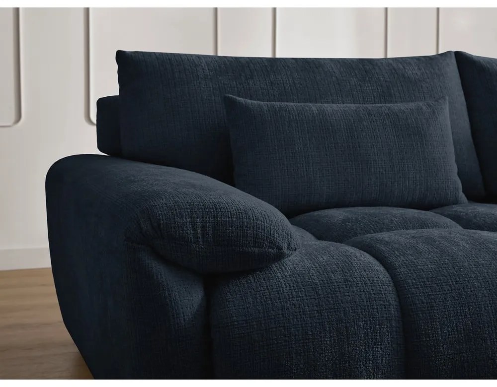 Sötétkék zsenília kanapé 264 cm Ivane – Bobochic Paris