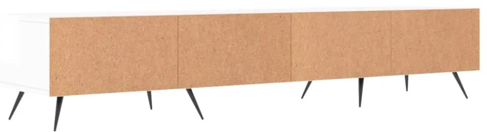 fehér magasfényű szerelt fa TV-szekrény 150x36x30 cm