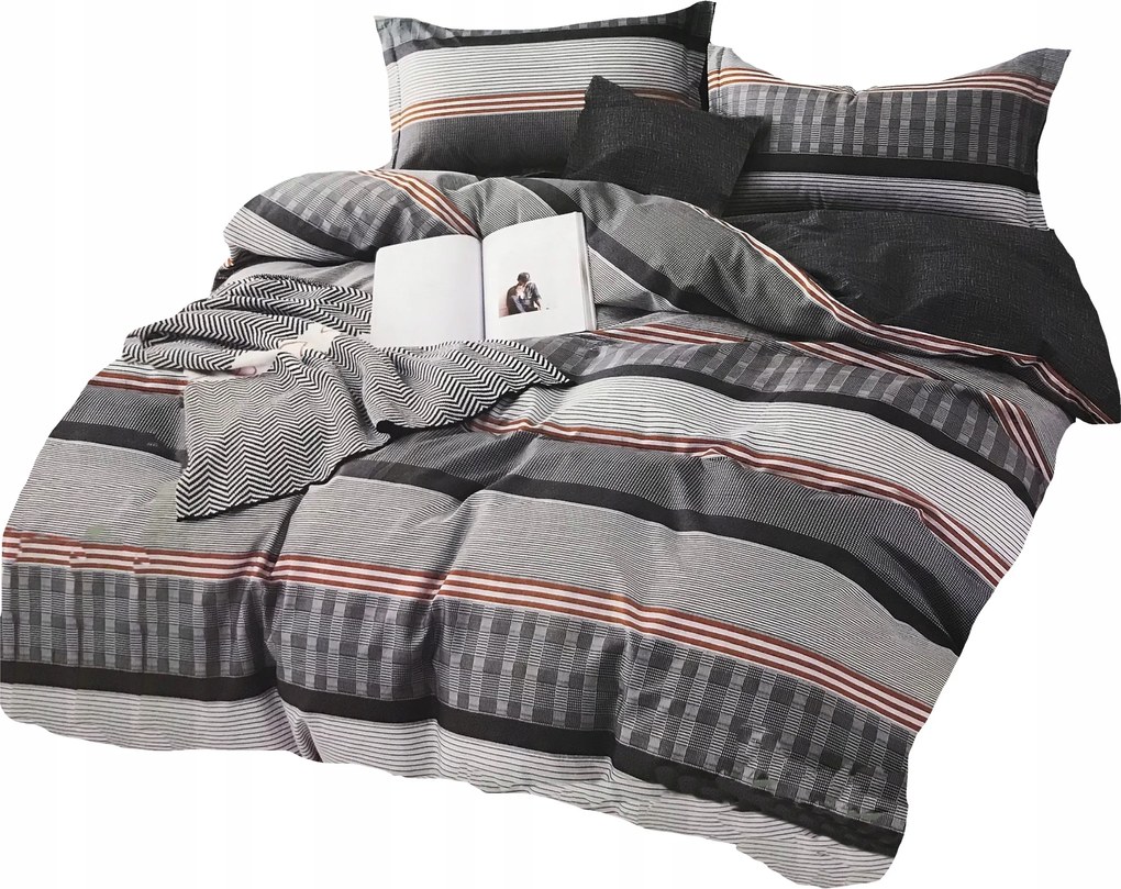 Ágyneműhuzat 160X200 Szatén Pamut 2 Párnahuzat 70X80 Kockás Ágyneműhuzat Garnitúra