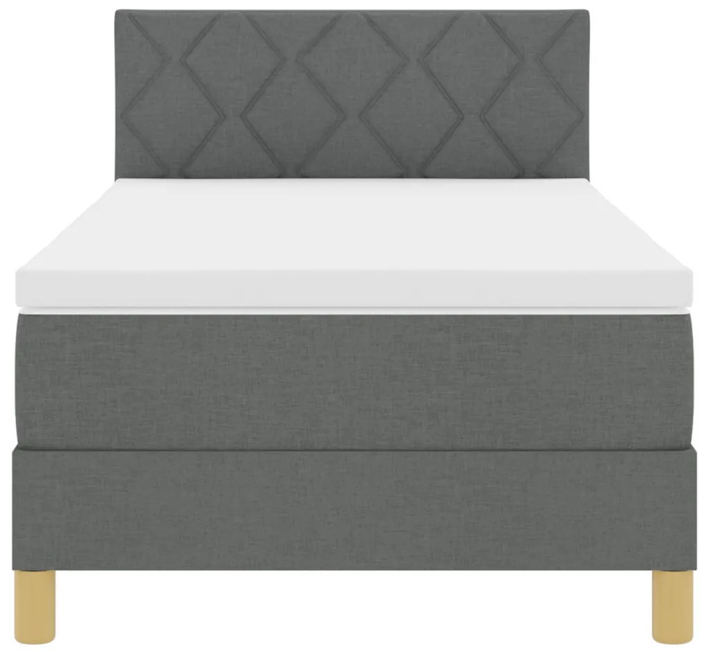 Box Spring ágy matraccal & LED világítással Sötétszürke 90x190 cm Szövet