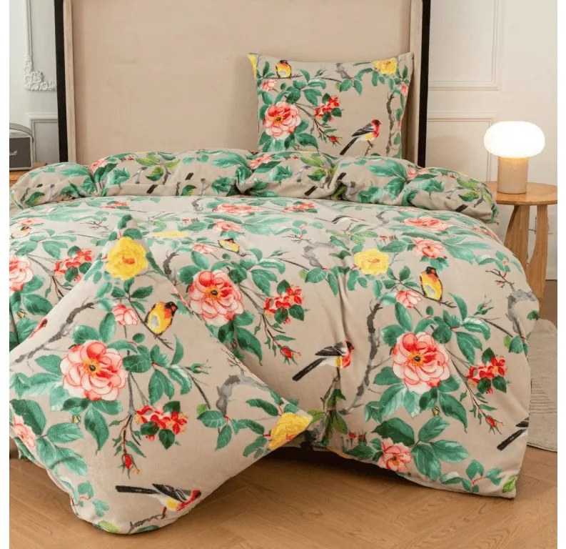 Mikroplüss ágyneműhuzat PETALIA bézs Ágyneműhuzat mérete: 70 x 80 cm | 140 x 200 cm