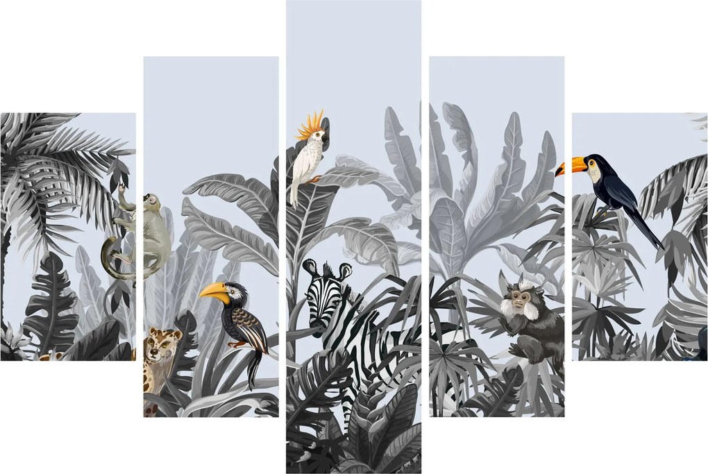 Kép - Illusztrált dzsungel (150x105 cm)