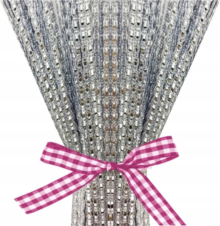 Függöny Spagetti Ezüst Szíjas Függöny 100x160 cm