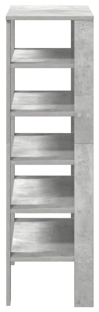 betonszürke szerelt fa cipőtartó 61x32x105 cm