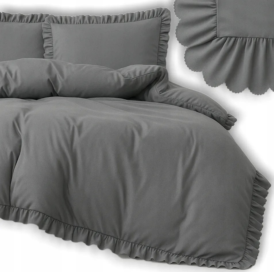 Ágynemű szett fodrokkal 200x220 2 párnahuzat Premium minőségű, puha ágyneműhuzat garnitúra