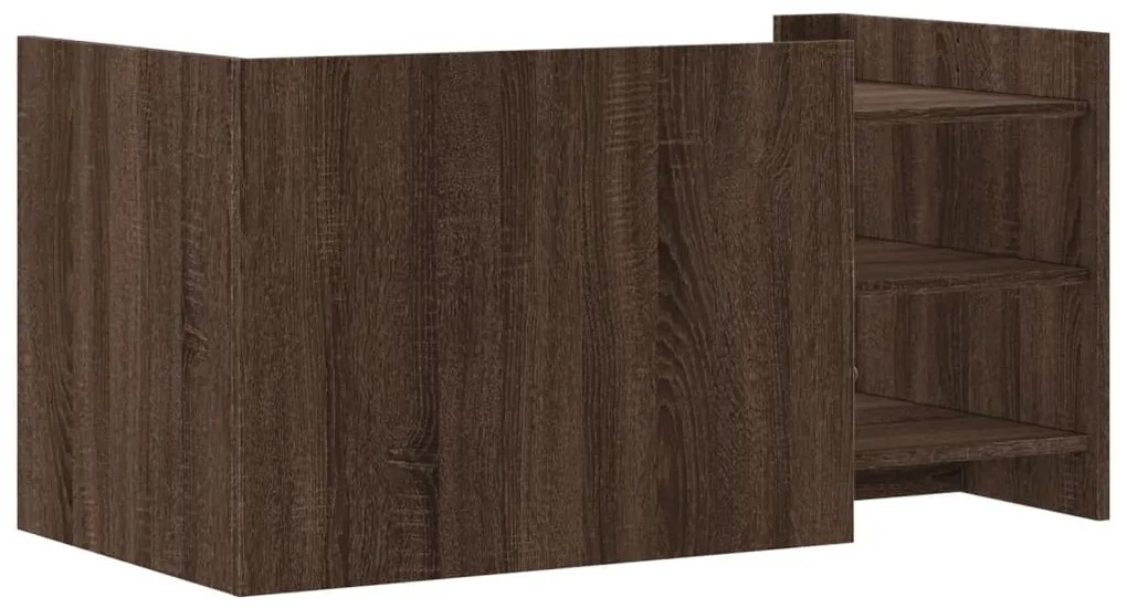 barna tölgy színű szerelt fa dohányzóasztal 100 x 50 x 50 cm