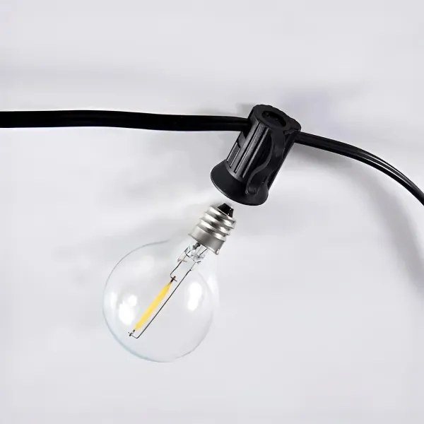 Brilagi - LED kültéri dekorációs fényfüzér GIRLANDA 10xE12 8m fekete IP44 meleg fehér