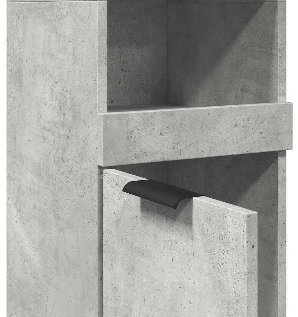 betonszürke szerelt fa fürdőszobaszekrény 32x34x188,5 cm