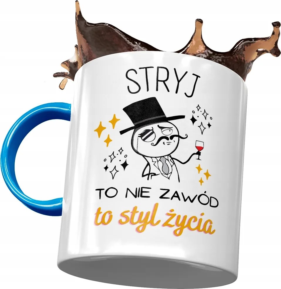 Kék Bögre Bácsinak Születésnapra Ajándék Nyomtatott Fotóval