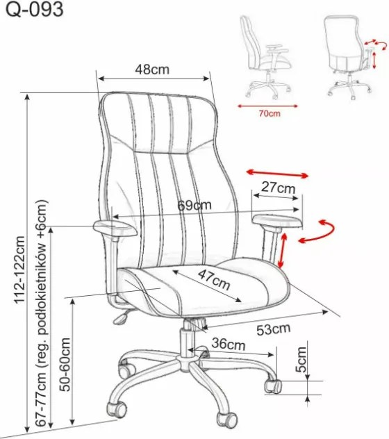 Q-093 eco-bőr forgószék fekete
