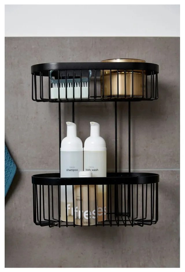 Classic Plus 2 Tier fekete fali kosár - Wenko