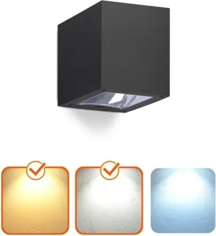 LED napelemes fali lámpa QUERK LED/1,2V 3000/4000K IP54 800 mAh