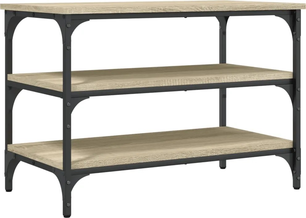 vidaXL sonoma tölgy színű szerelt fa cipőtároló pad 70x38,5x49 cm