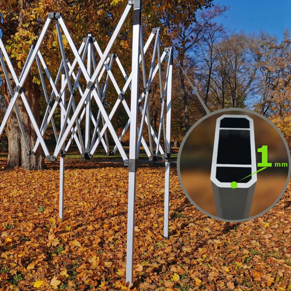 Összecsukható alumínium árusítóstand falak nélkül | BRIMO Exclusive Alu 2x2 m - falak nélkül - Narancs