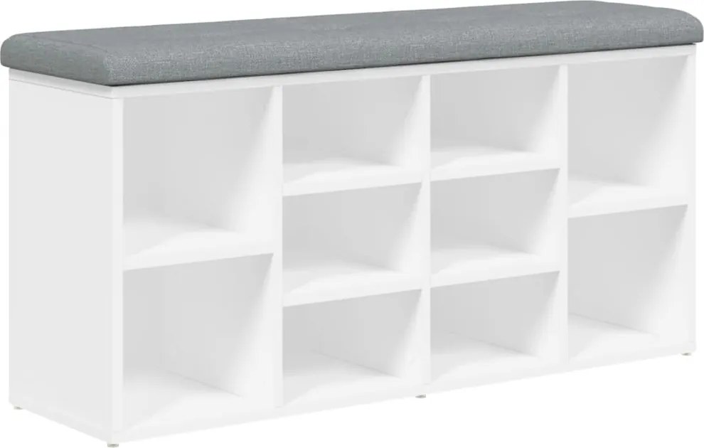 vidaXL fehér cipőpad 102 x 32 x 50 cm rétegelt fából