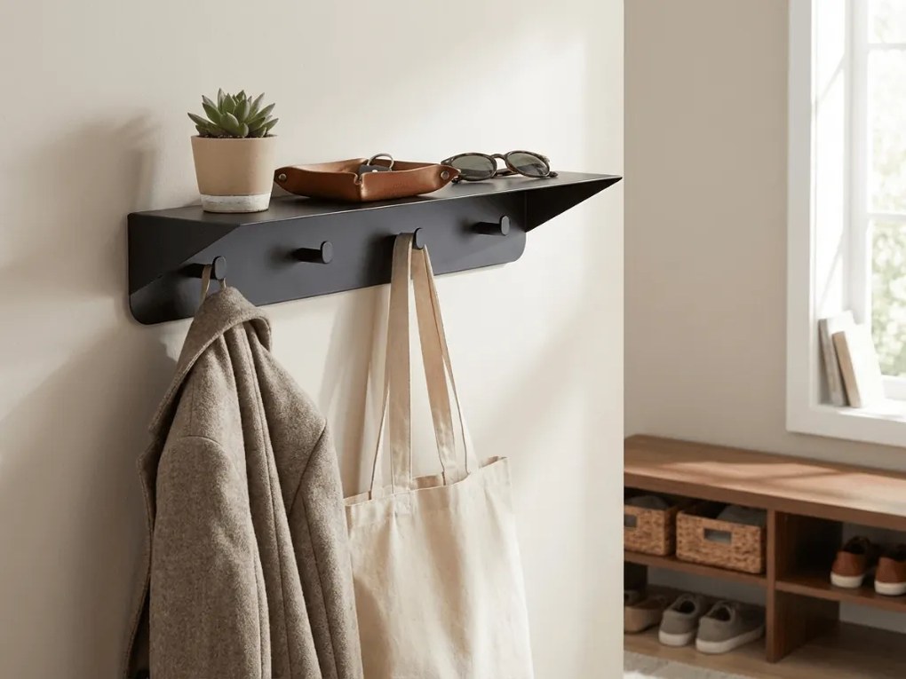 Fém fali fogas KENAN 60 cm, fekete