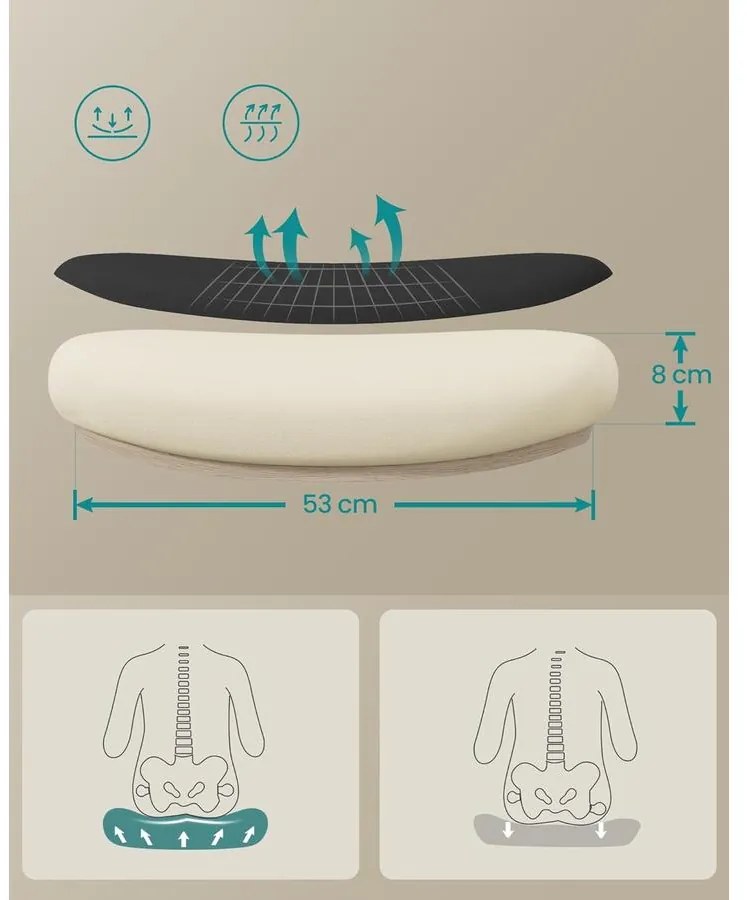 SONGMICS ergonomikus irodai szék, forgószék hálós háttámlával, fekete színben