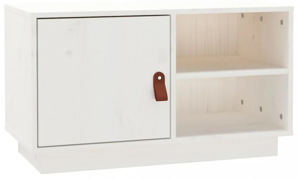 fehér tömör fenyőfa TV-szekrény 70 x 34 x 40 cm
